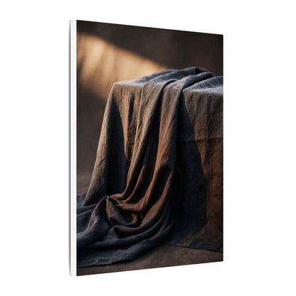 Silk Drape Canvas Art | Winter Dark Japandi Shadow Zen Art