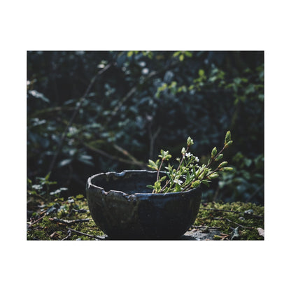 Dappled Ceramic Bowl Canvas Art - Dark Japandi Datsuzoku