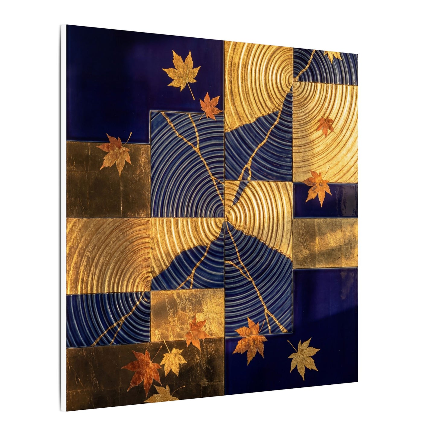 Autumn Water Ripple Crackle Gold Canvas Art | Artful Decor