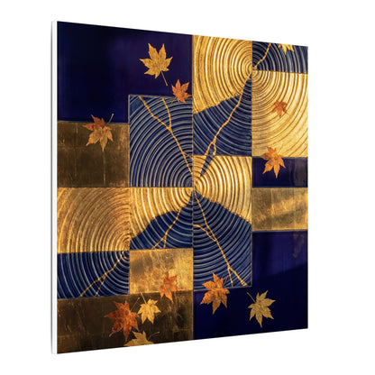 Autumn Water Ripple Crackle Gold Canvas Art | Artful Decor