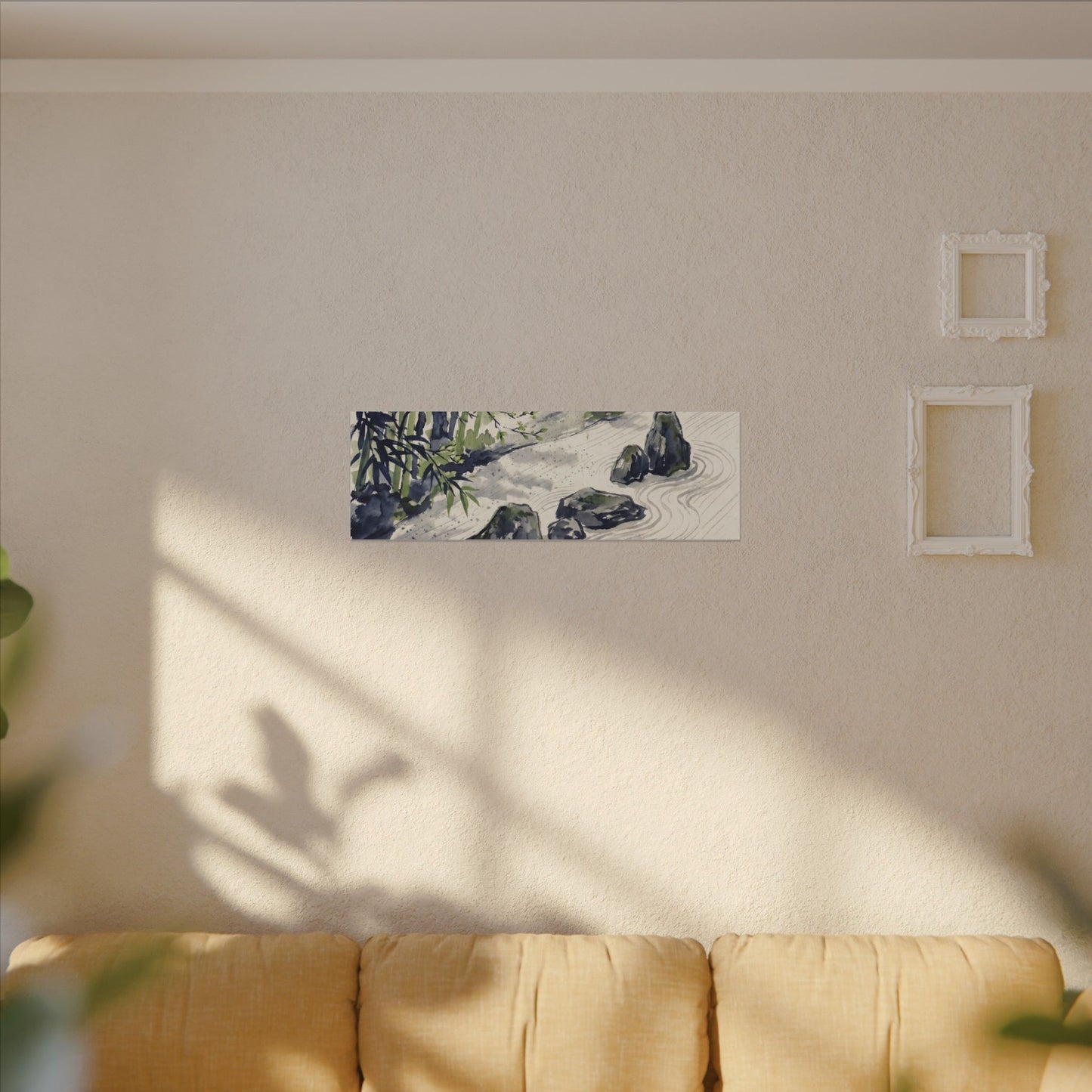 Dappled Rock Garden Canvas Art - Zen Mono No Aware