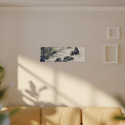 Dappled Rock Garden Canvas Art - Zen Mono No Aware