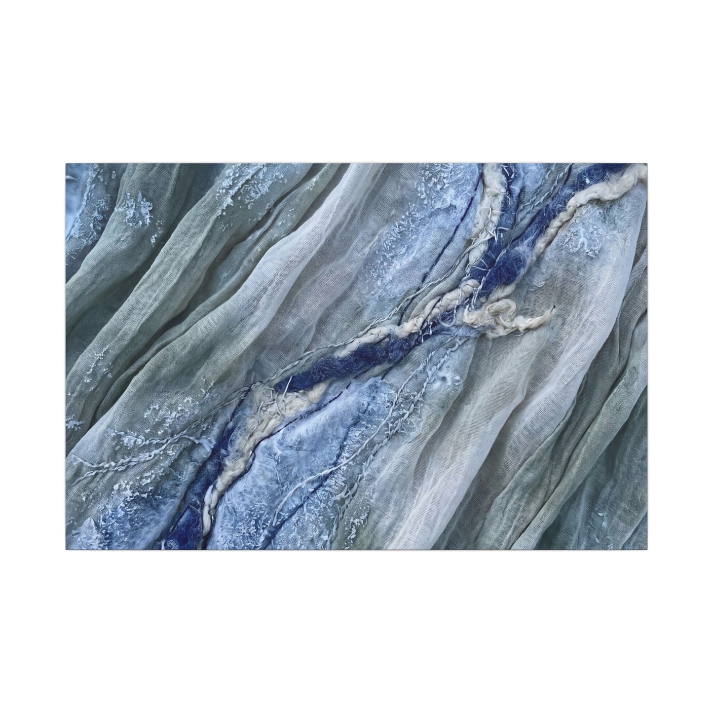 Moonlight Silk Drape Canvas Art - Japandi Mono No Aware Art Print