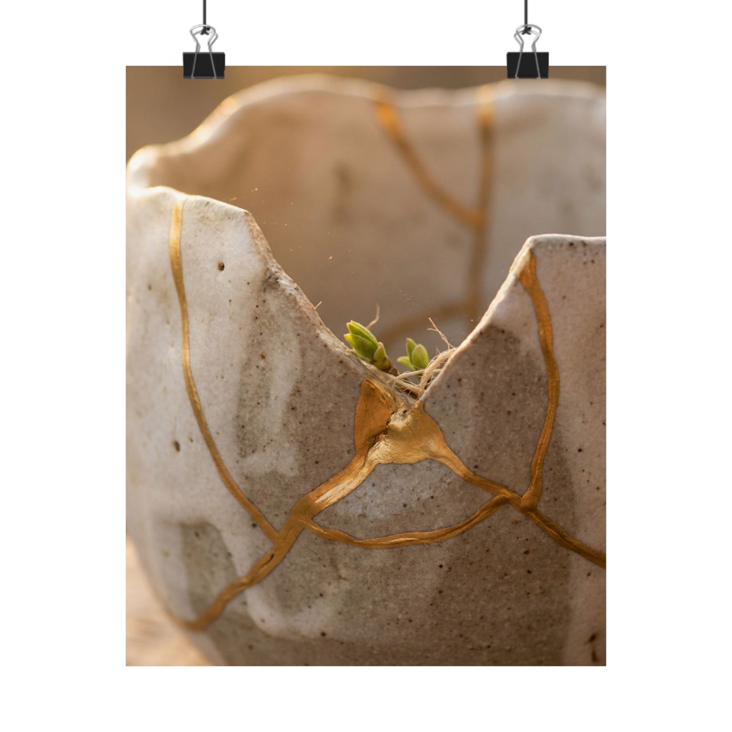 Broken Pottery Wall Art Print | Spring Japandi Minimal Line Art