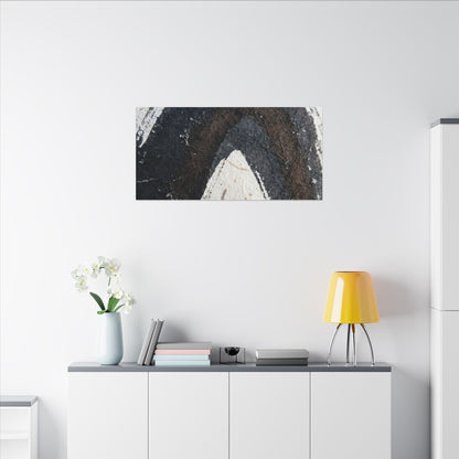 Moody Ink Brushstroke Canvas Art - Moody Minimal Dark Japandi