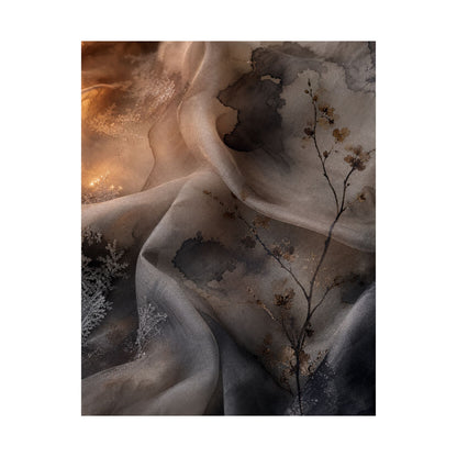Candlelight Silk Drape Wall Art Print - Japandi Kanso