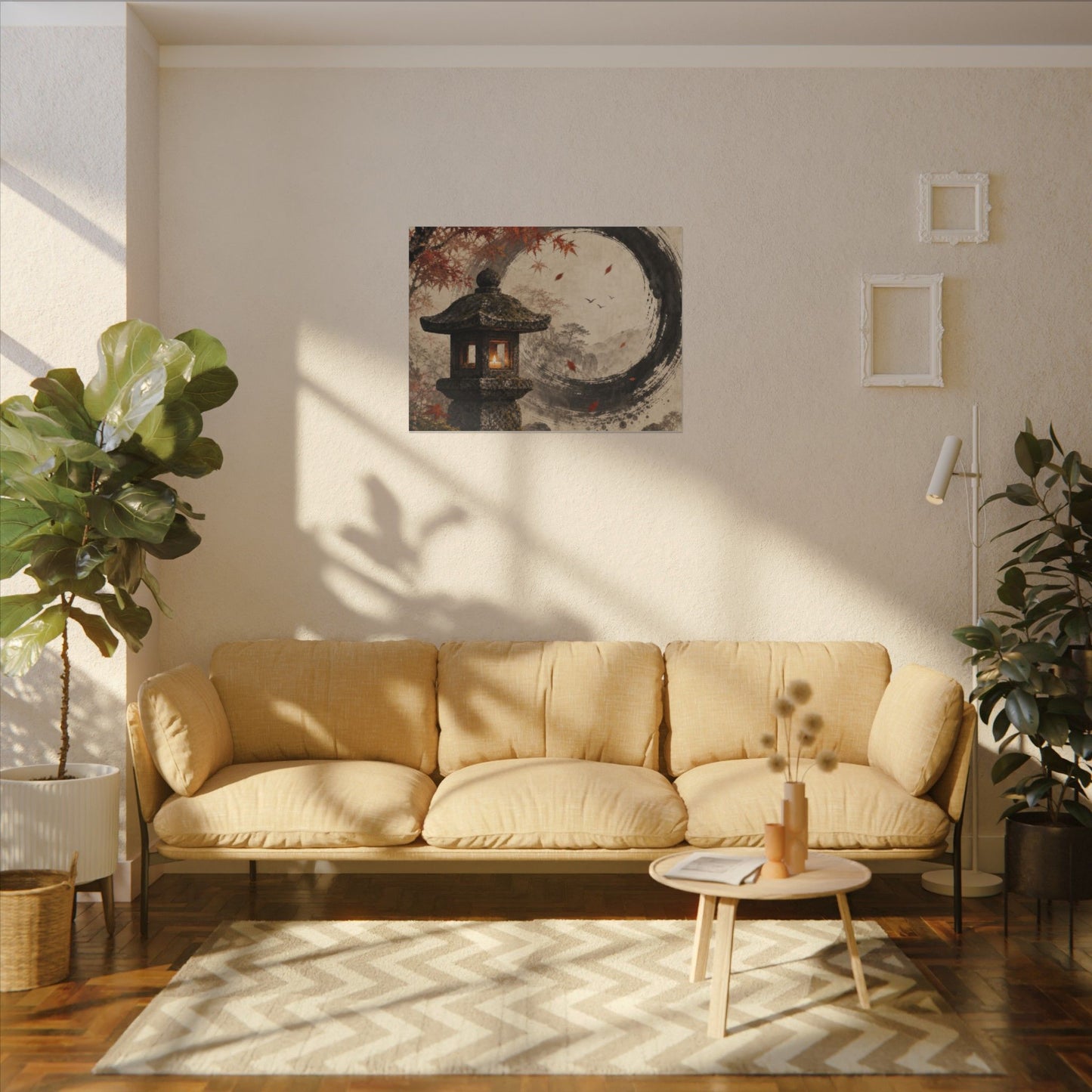 Ma Stone Lantern Canvas Art - Zen Enso