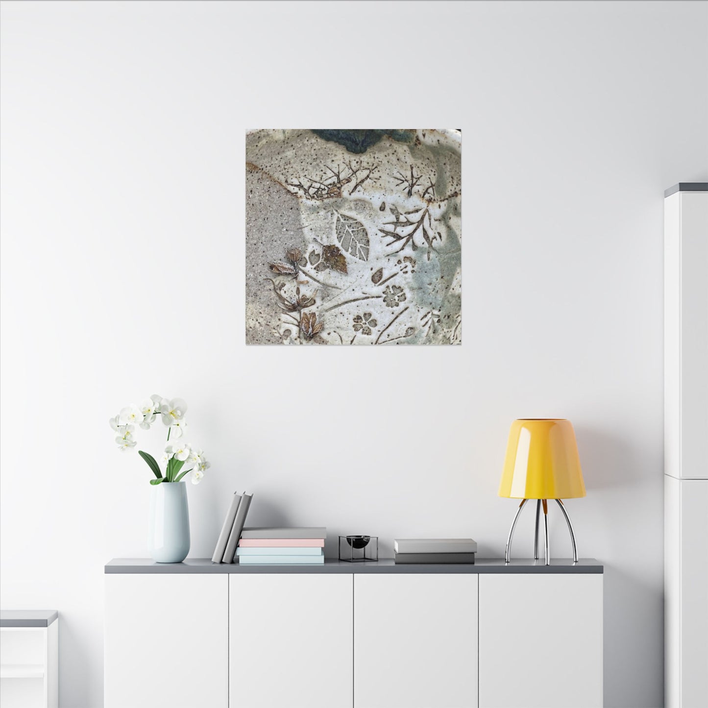 Ceramic Bowl Winter Canvas Art | Japandi Earthy Design