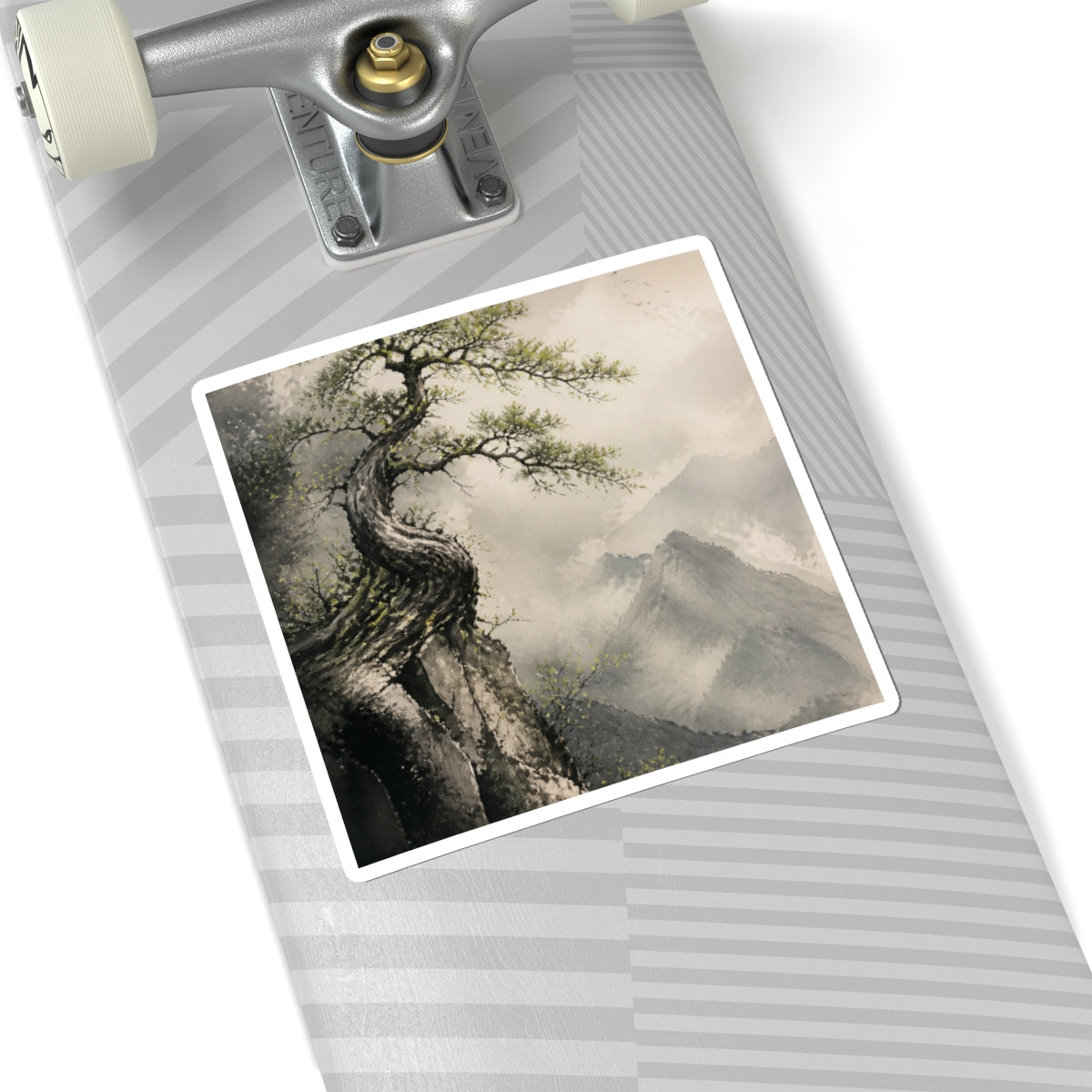 Warm Pine Tree Sticker - Watercolor Japandi
