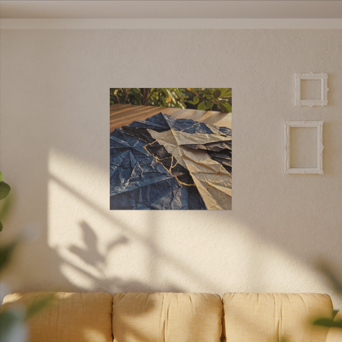 Golden Hour Paper Fold Canvas Art - Kintsugi Ma