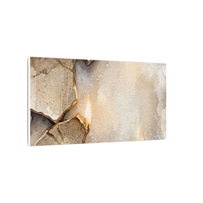 Broken Pottery Winter Canvas Art | Japandi Warm Design