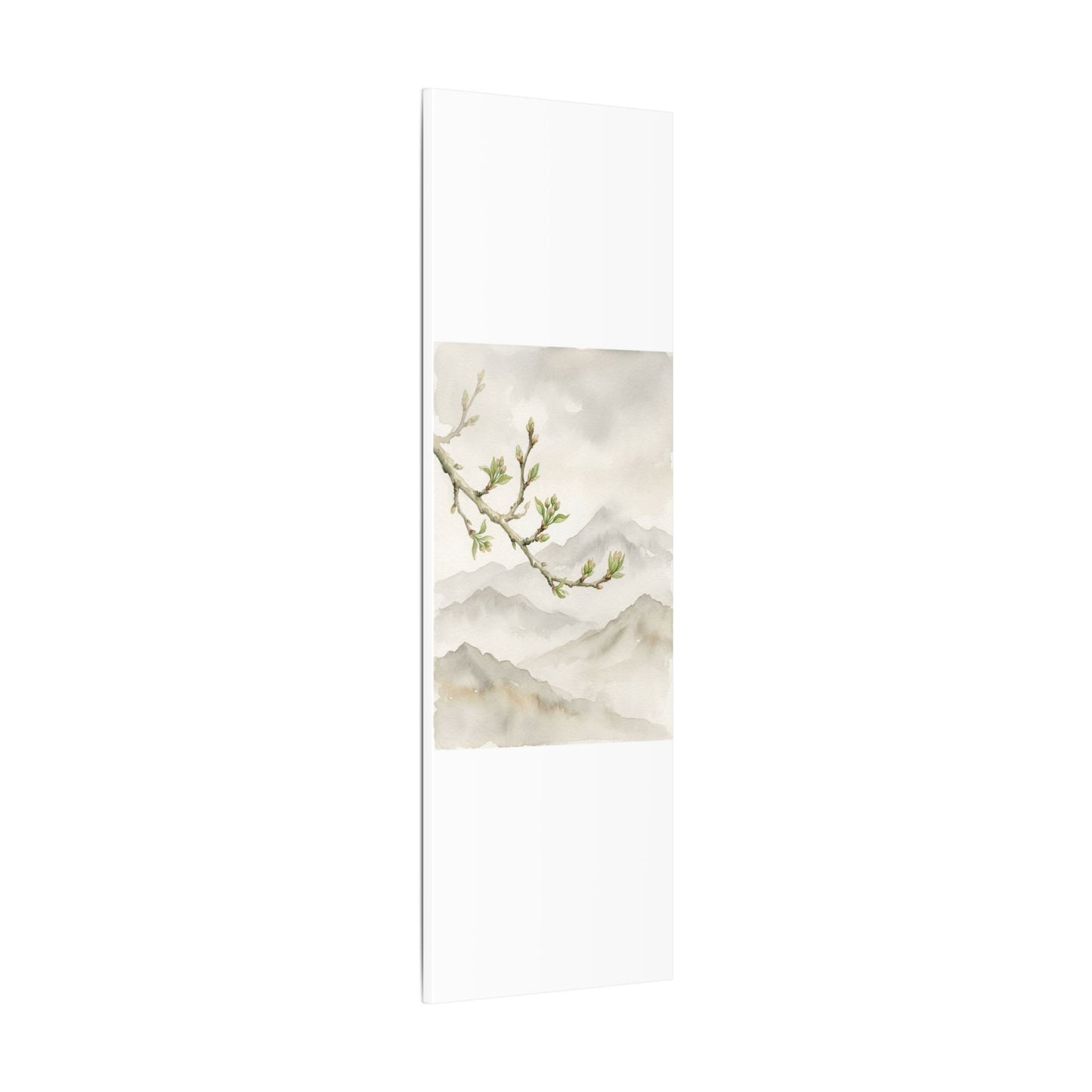 Spring Mountain Mist Watercolor Canvas Art | Cozy Decor