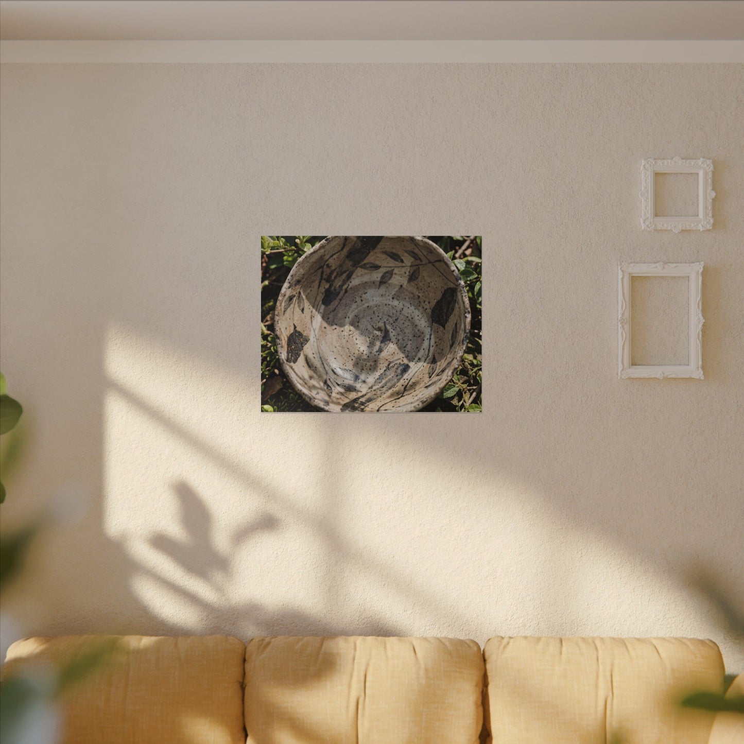 Elegant Ceramic Bowl Canvas Art - Japanese Pattern Japandi