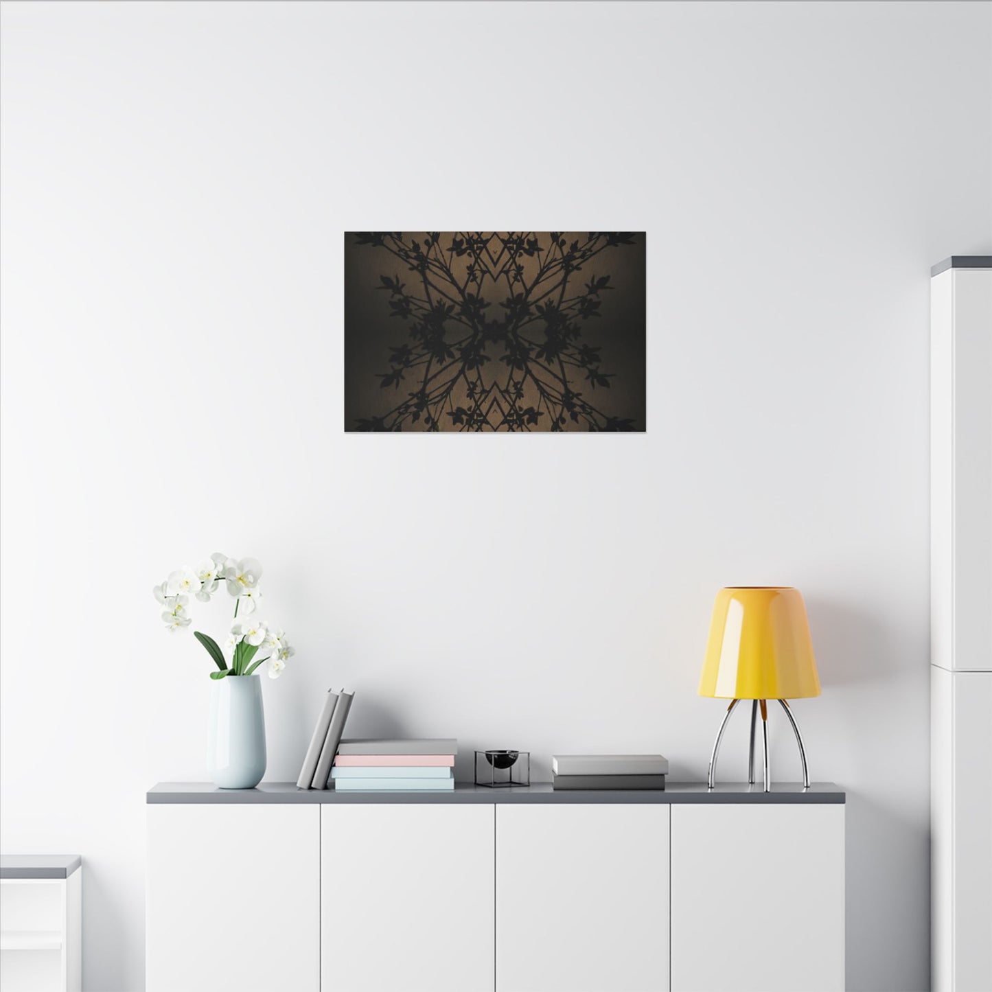 Golden Hour Shadow Play Canvas Art - Dark Japandi Seijaku