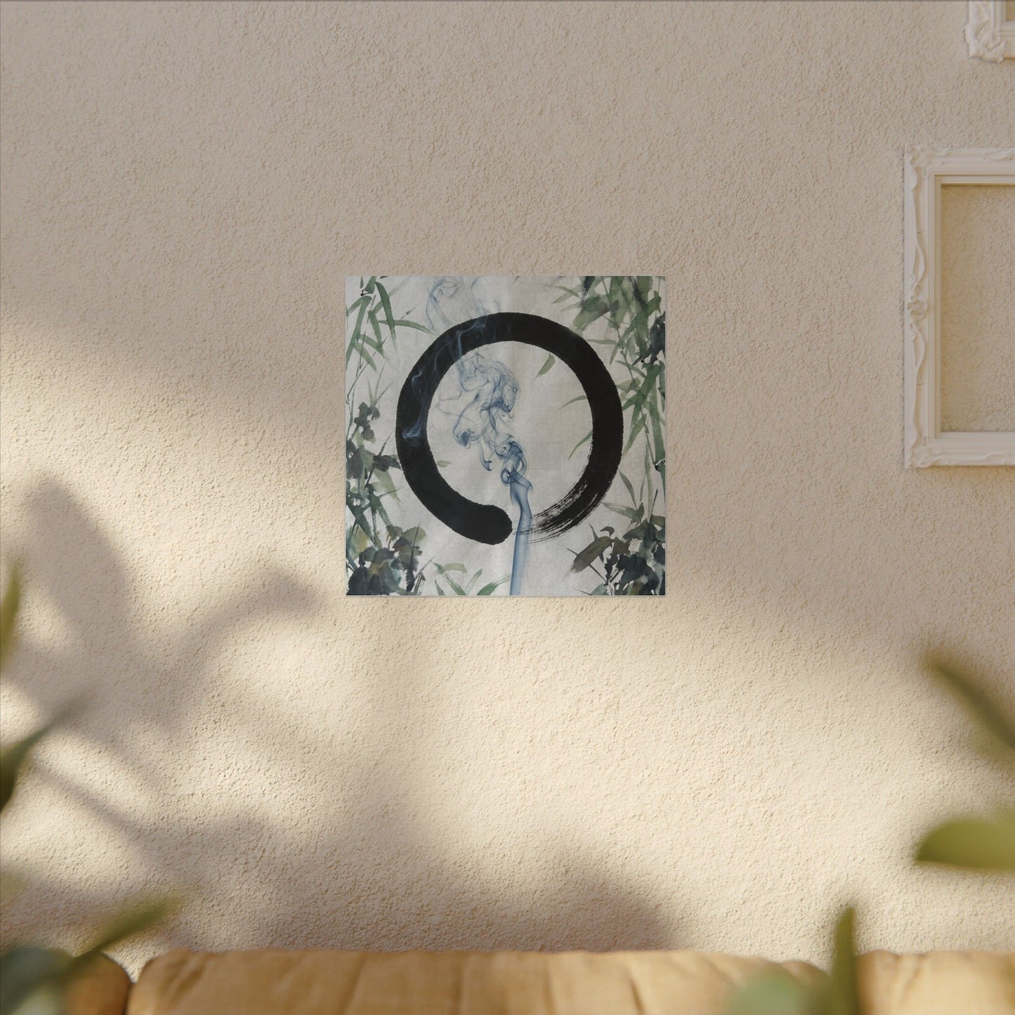 Zen Incense Smoke in Moonlight | Enso Canvas Art