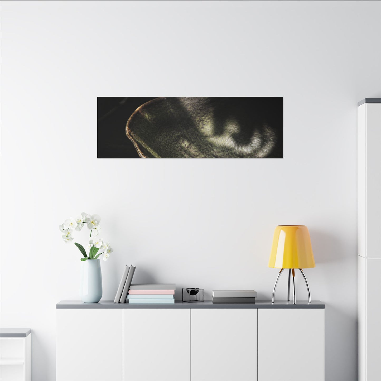 Sophisticated Ceramic Bowl Canvas Art - Dark Texture Dark Japandi