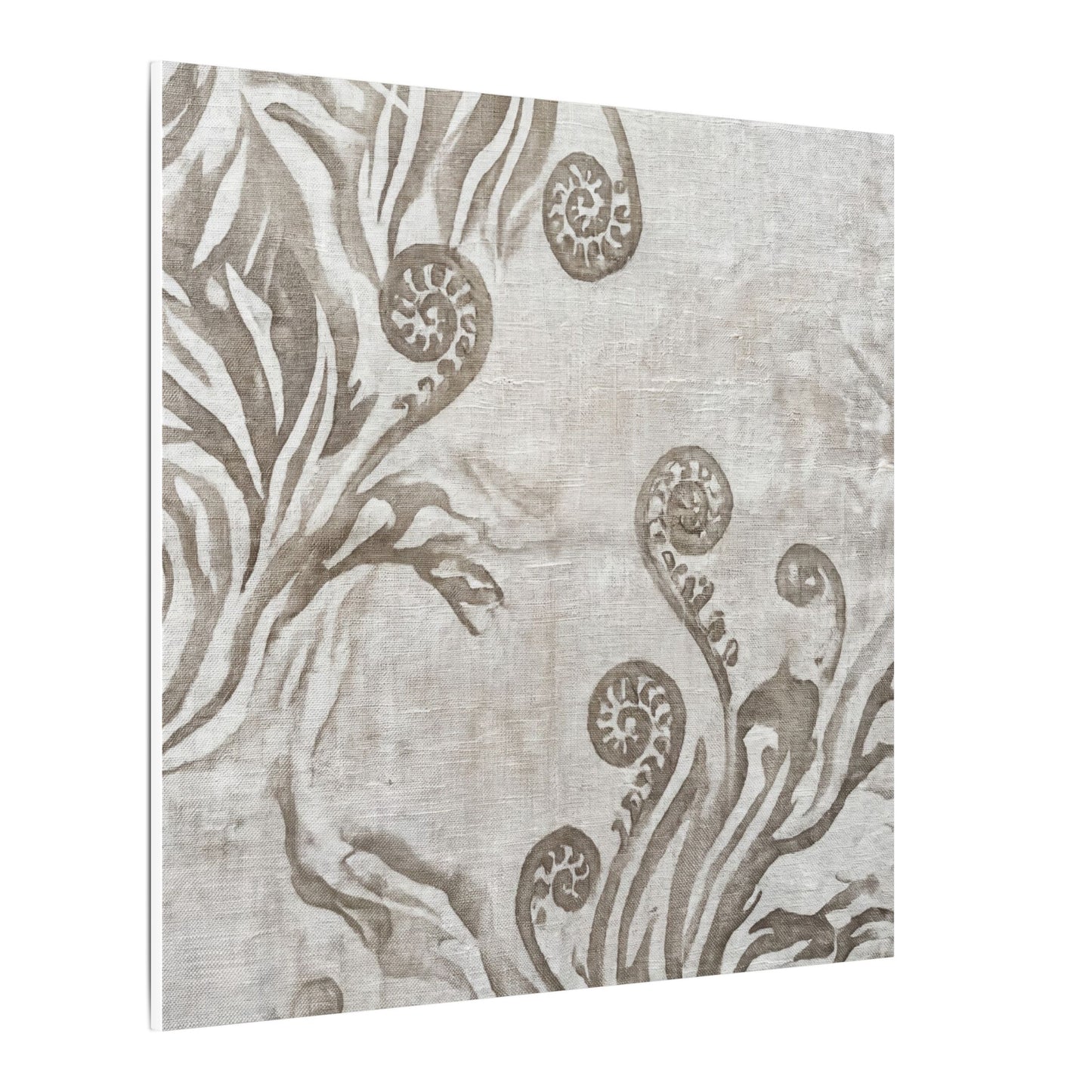 Japandi Fern Unfurling in Overcast | Japanese Pattern Canvas Art
