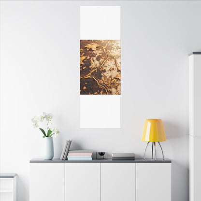 Kintsugi Rust Patina in Golden Hour | Gold Vein Canvas Art
