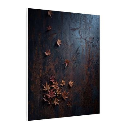 Moonlight Rust Patina Canvas Art - Dark Japandi Mono No Aware