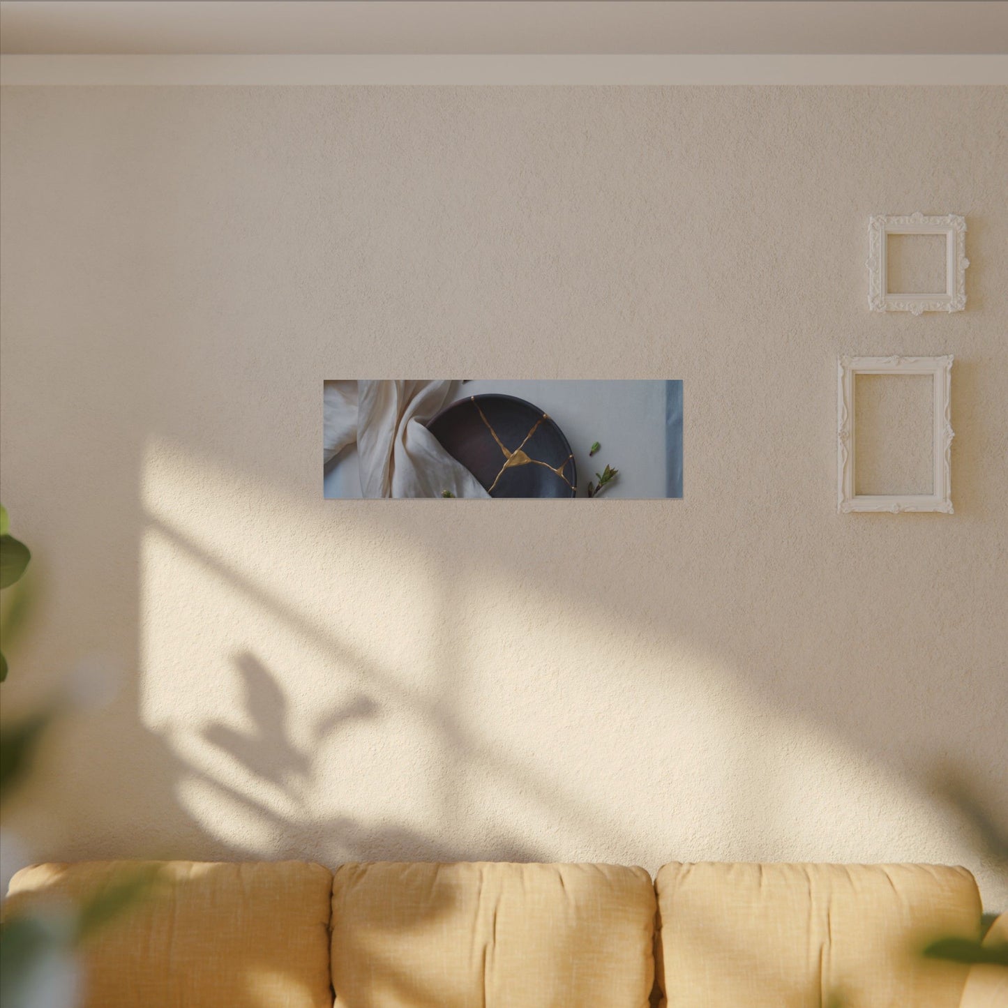 Ma Silk Drape Canvas Art - Kintsugi Gold Repair