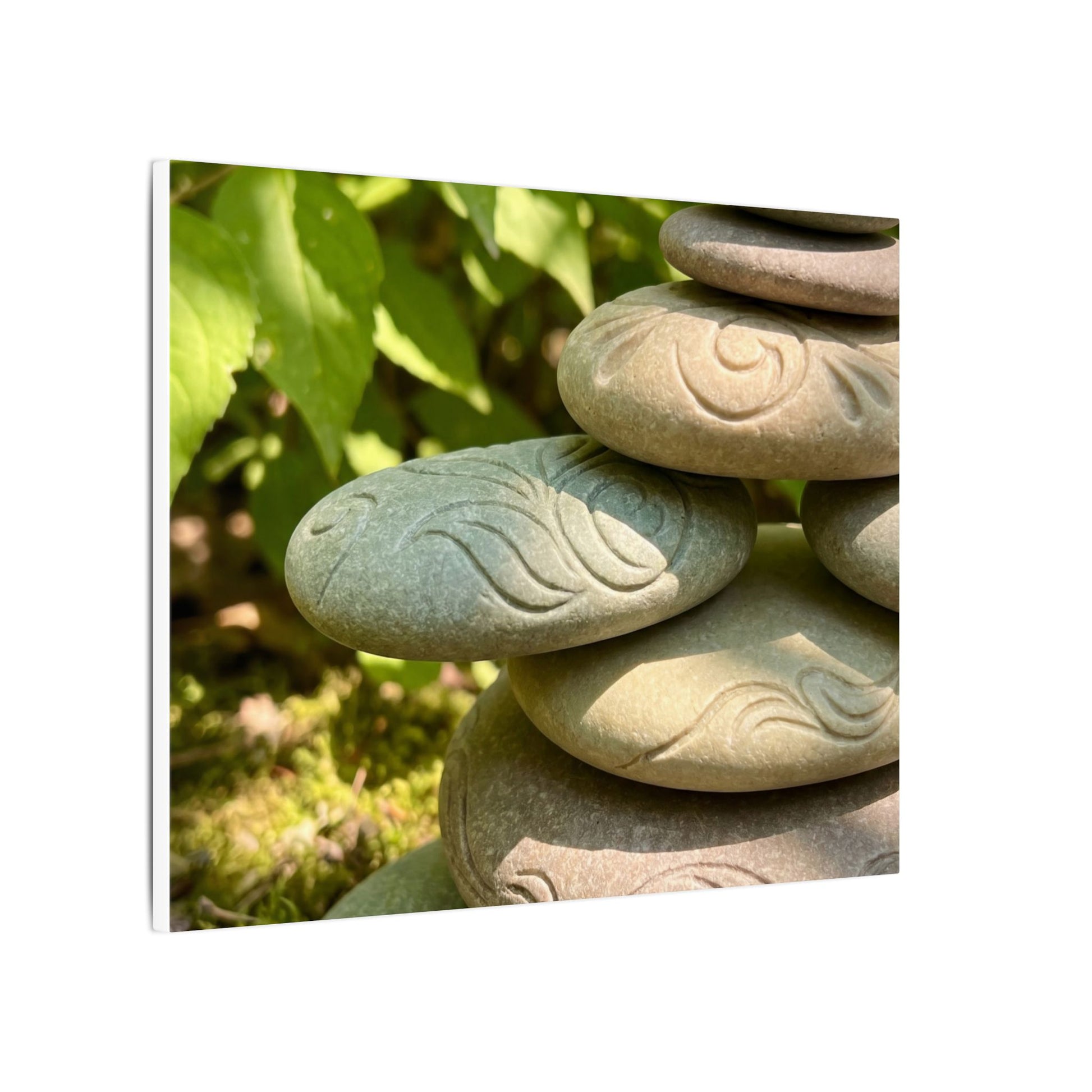 River Stones Summer Canvas Art | Japandi Earthy Design Art Print