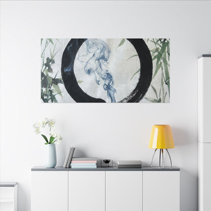 Zen Incense Smoke in Moonlight | Enso Canvas Art