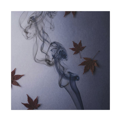 Dark Japandi Incense Smoke in Dawn | Moody Minimal Canvas Art