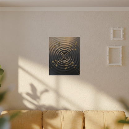 Kanso Water Ripple Canvas Art - Kintsugi Gold Vein