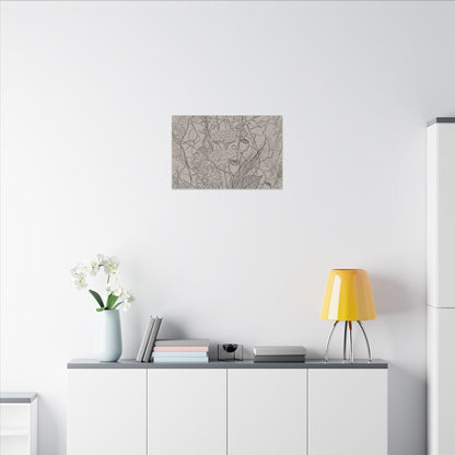 Summer Dried Flowers Minimal Line Canvas Art | Elegant Decor