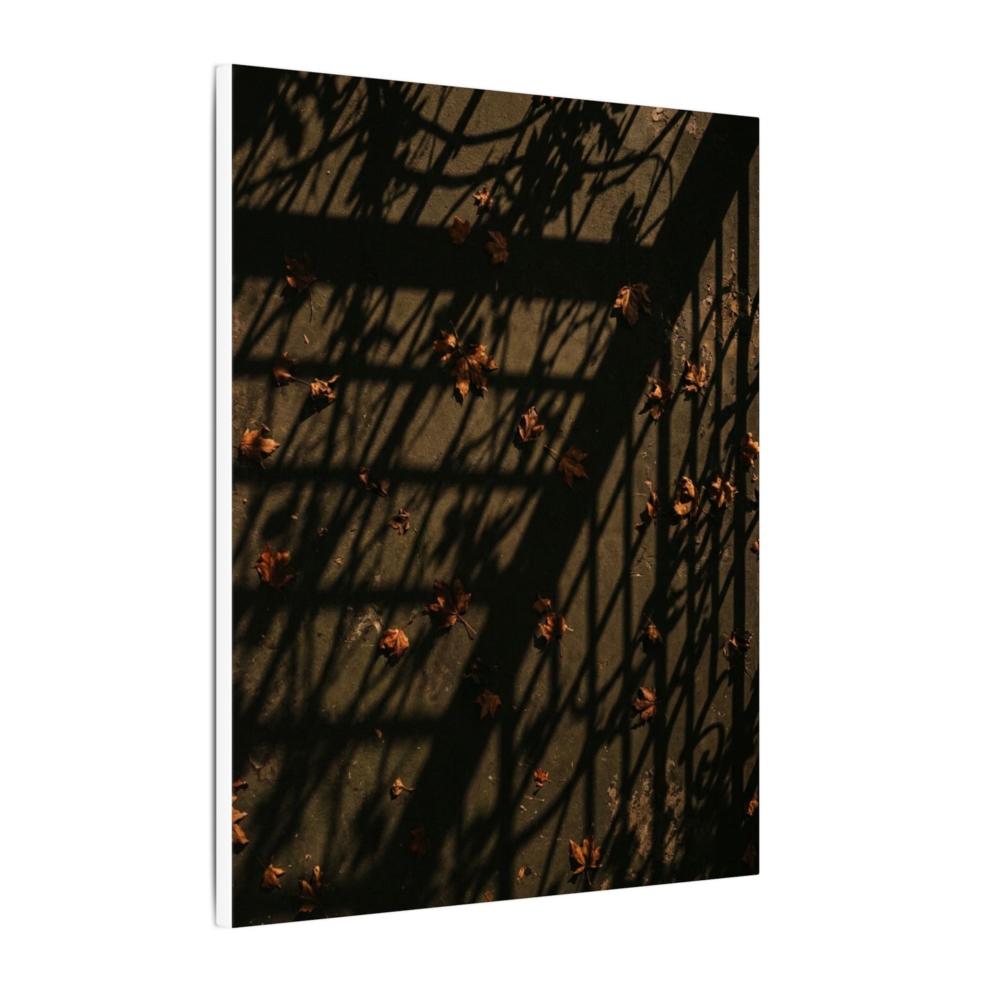 Dark Japandi Shadow Play in Golden Hour | Moody Minimal Canvas Art