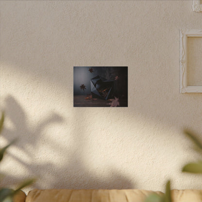 Dark Japandi Paper Fold in Dawn | Shadow Zen Canvas Art