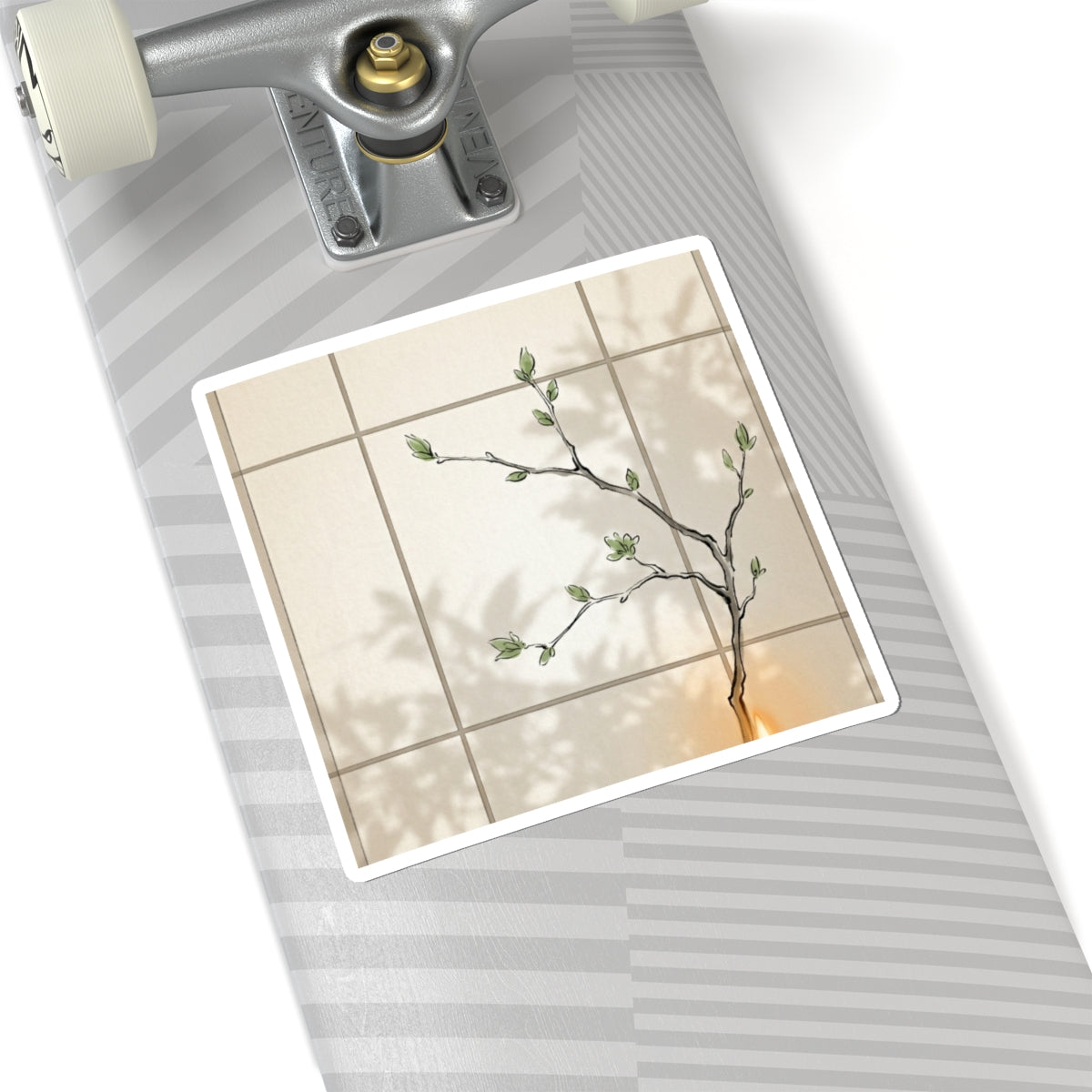 Shoji Screen Minimal Line Sticker | Elegant Japandi Art Art Print