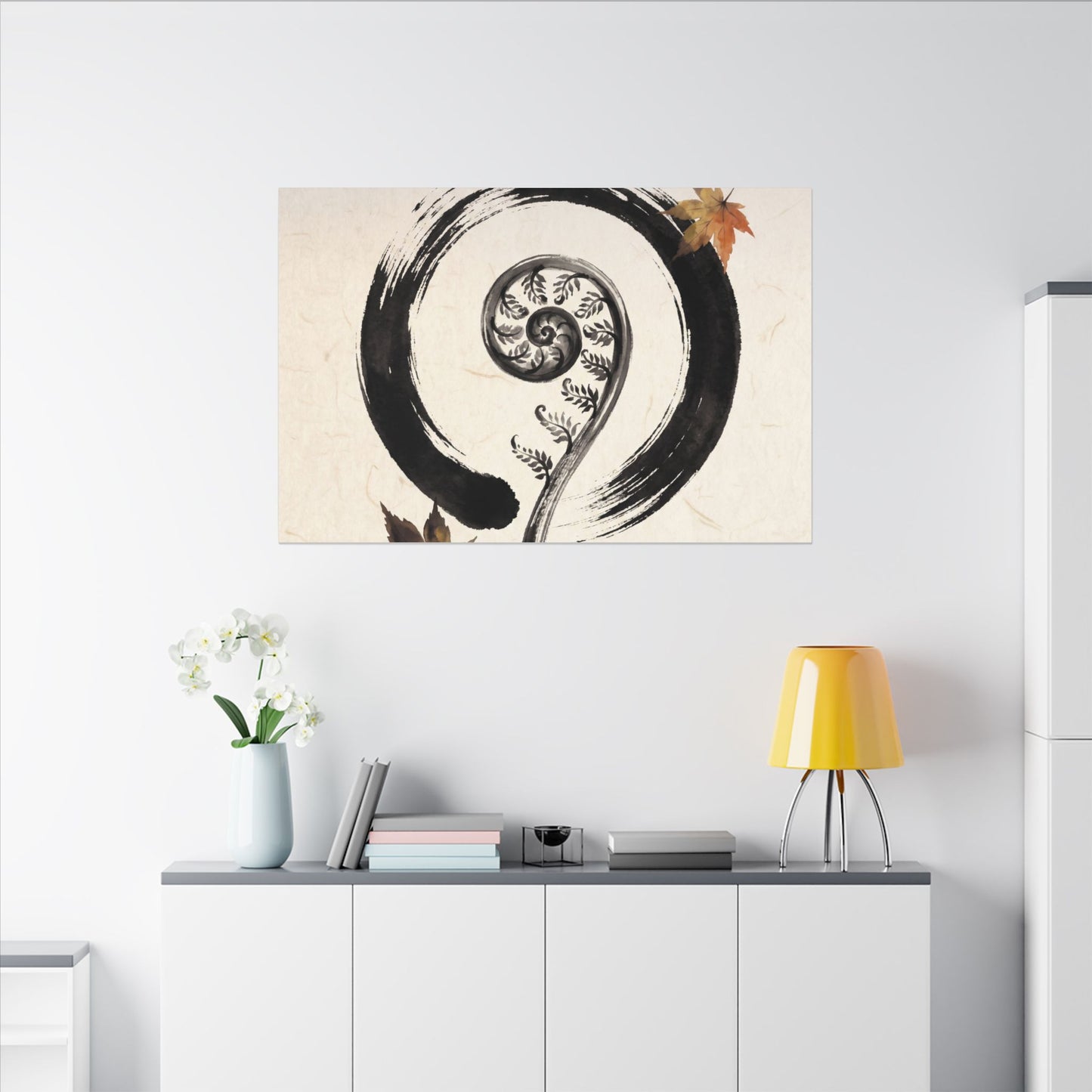 Fern Unfurling Autumn Canvas Art | Zen Peaceful Design
