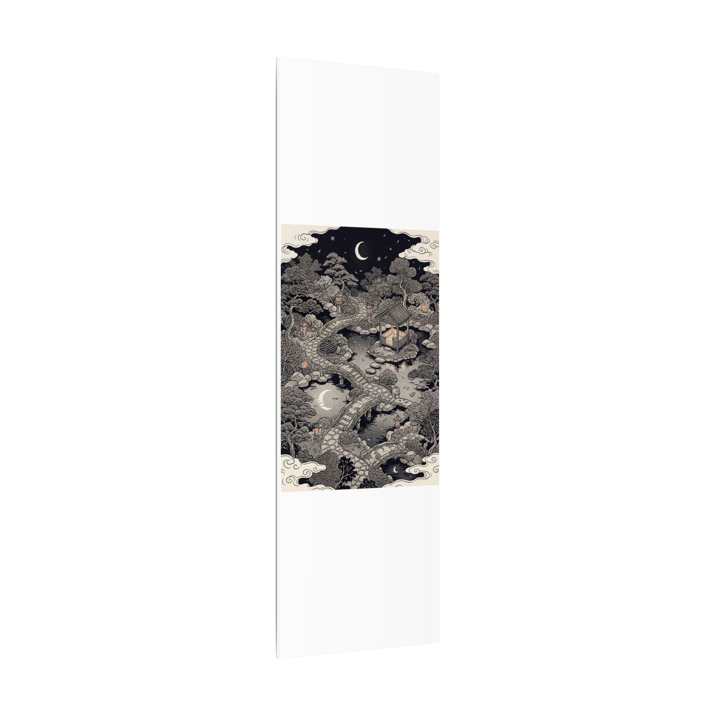 Moonlit Garden Ukiyo E Inspired Canvas Art | Serene Zen Art