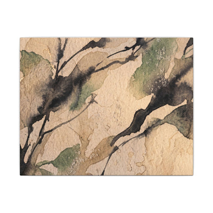 Japandi Shadow Play in Golden Hour | Watercolor Canvas Art