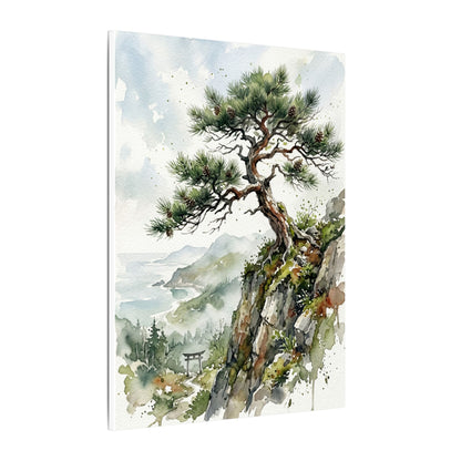 Pine Tree Spring Canvas Art | Japandi Neutral Design