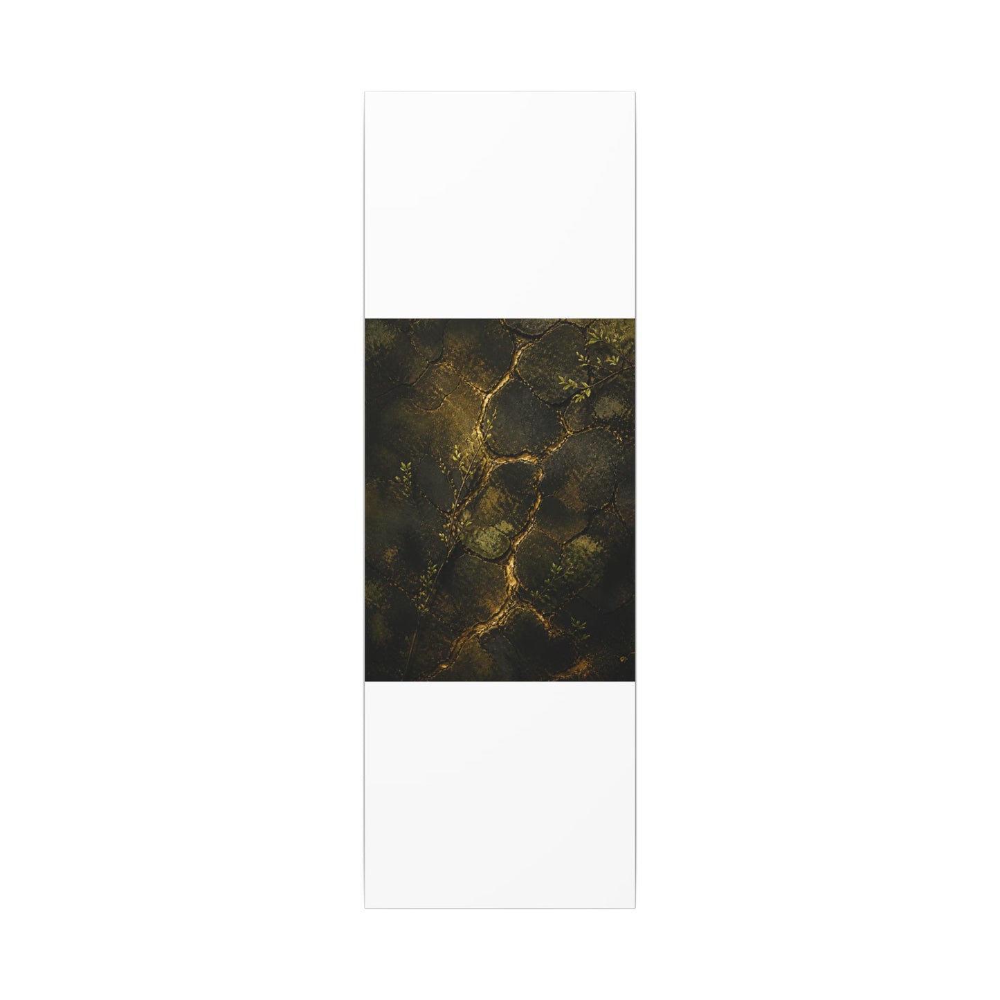 Shibui Cracked Earth Canvas Art - Dark Japandi Dark Texture
