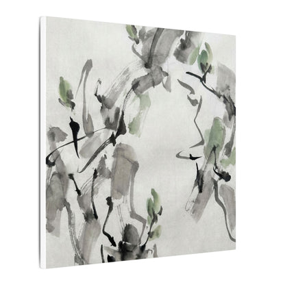 Zen Ink Brushstroke in Overcast | Sumi E Canvas Art