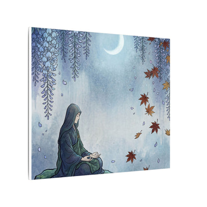Zen Wisteria in Moonlight | Ukiyo E Inspired Canvas Art