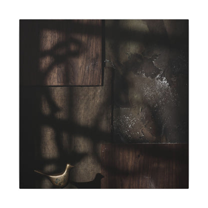 Dark Japandi Shadow Play in Candlelight | Dark Texture Canvas Art