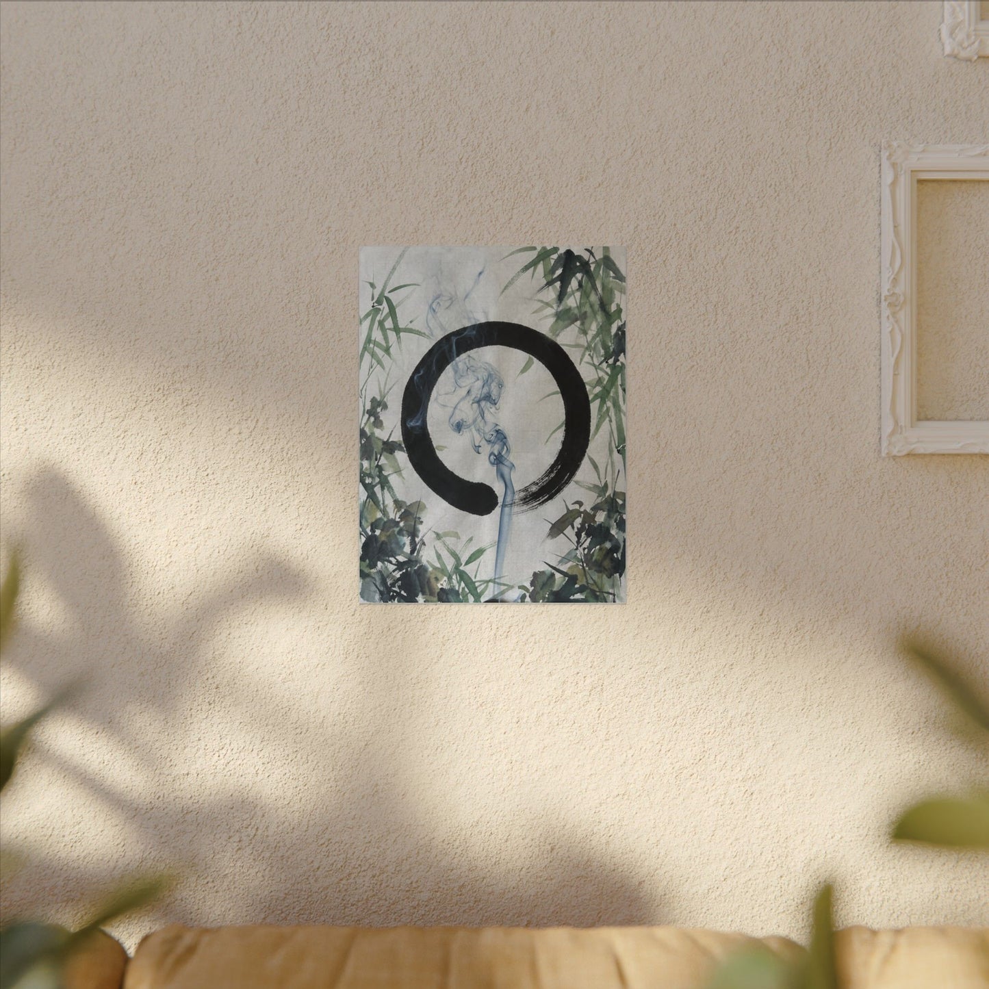 Zen Incense Smoke in Moonlight | Enso Canvas Art