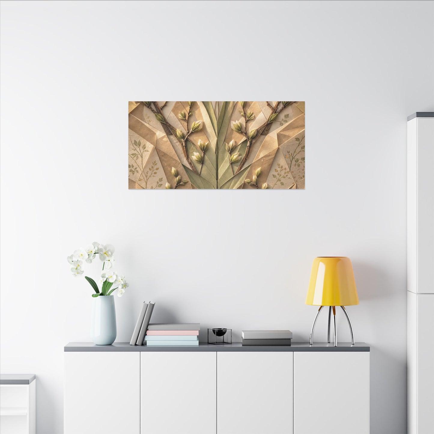 Kanso Paper Fold Canvas Art - Japandi Japanese Pattern