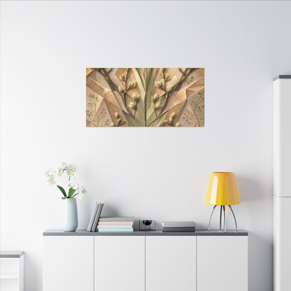 Kanso Paper Fold Canvas Art - Japandi Japanese Pattern