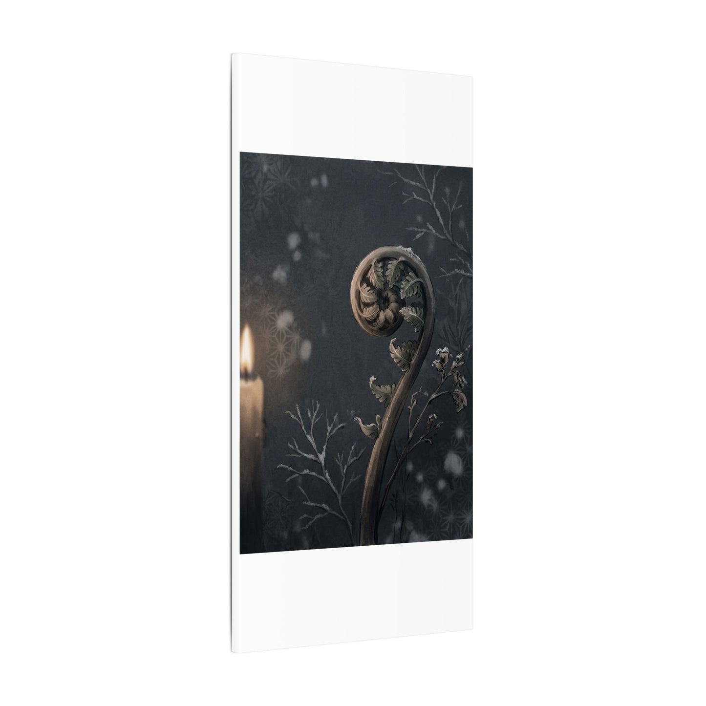 Candlelight Fern Unfurling Canvas Art - Japandi Ma