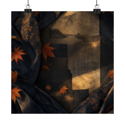 Autumn Silk Drape Shadow Zen Wall Art Print | Moody Decor