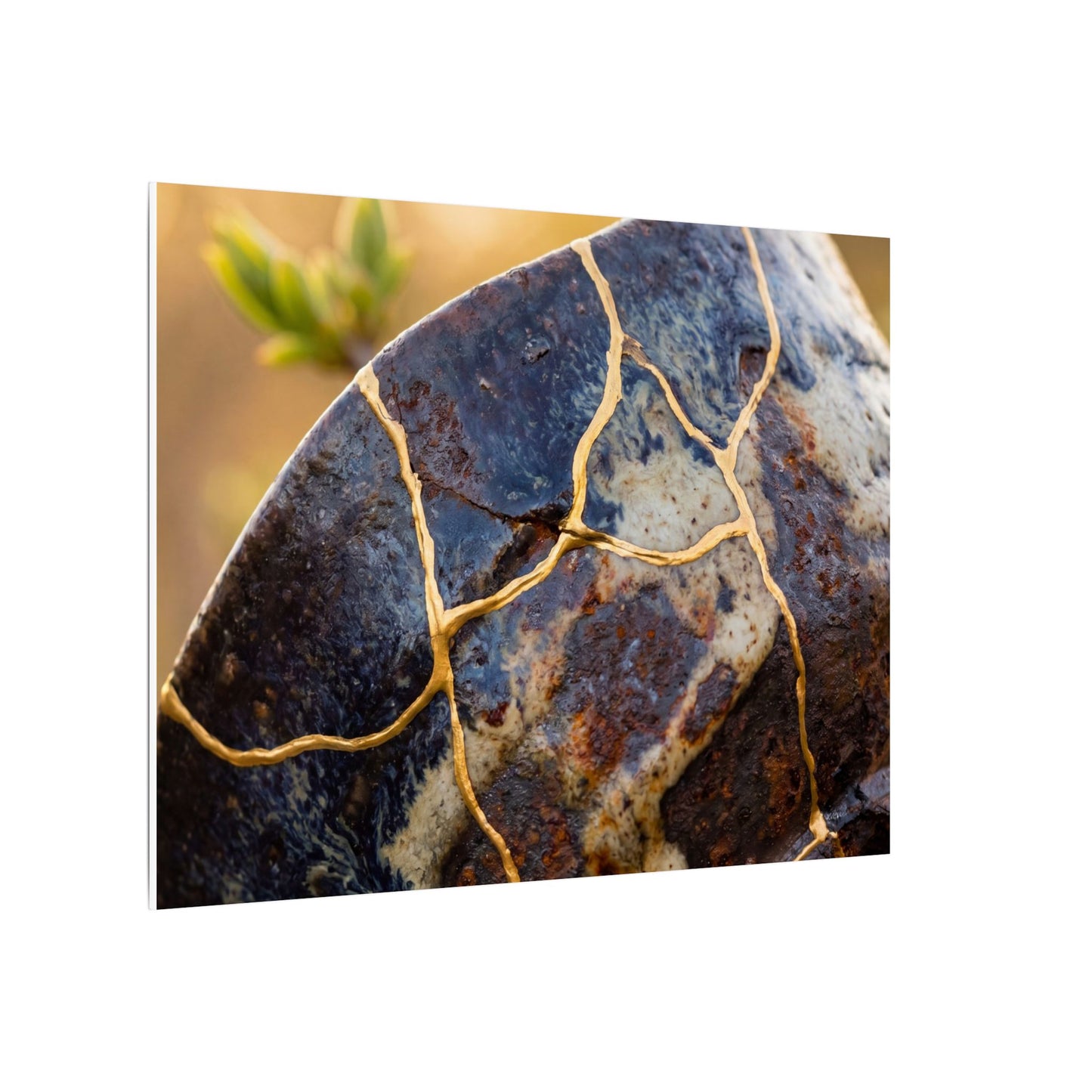 Fukinsei Rust Patina Canvas Art - Kintsugi Gold Repair