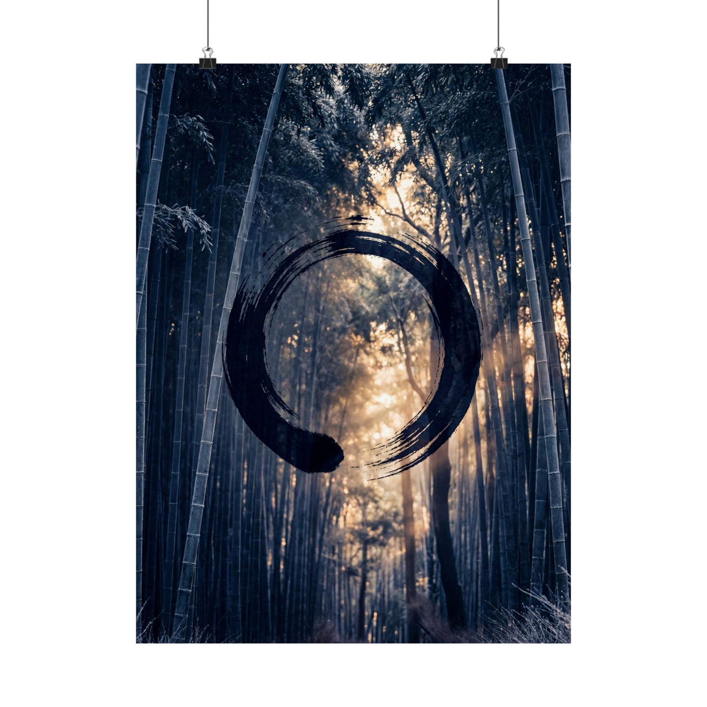 Golden Hour Bamboo Grove Wall Art Print - Zen Shibui Art Print