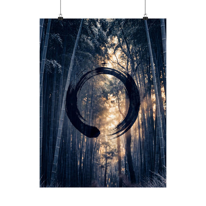 Golden Hour Bamboo Grove Wall Art Print - Zen Shibui Art Print
