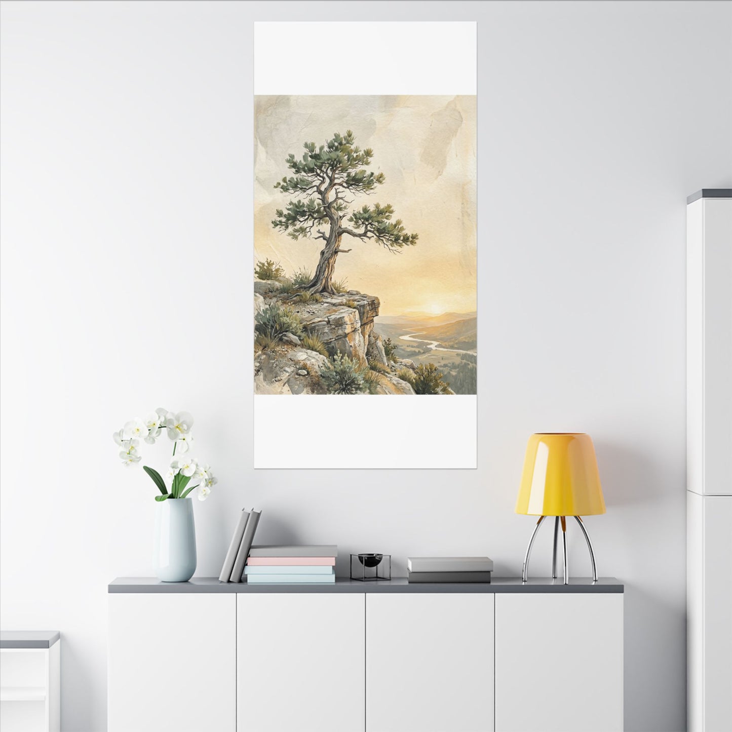 Pine Tree Canvas Art | Summer Japandi Texture Art