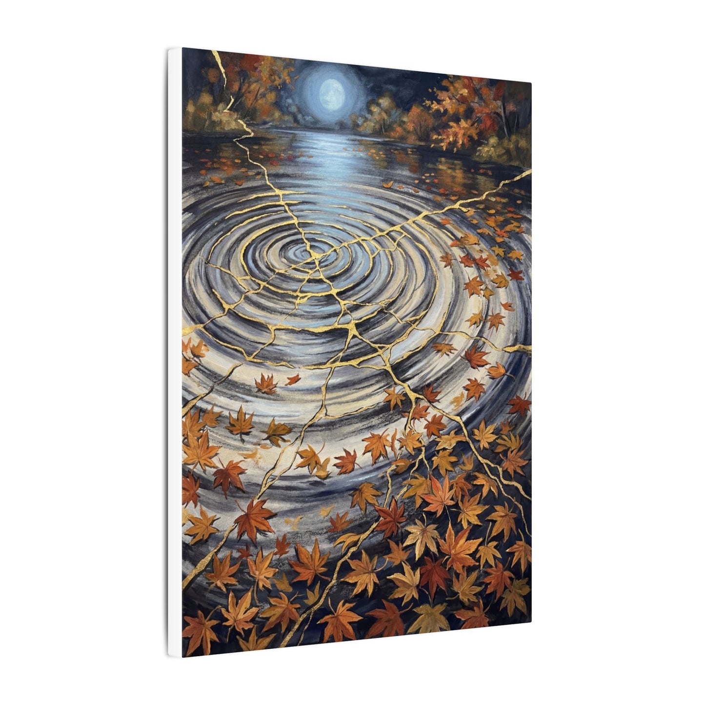 Moonlight Water Ripple Canvas Art - Kintsugi Fukinsei
